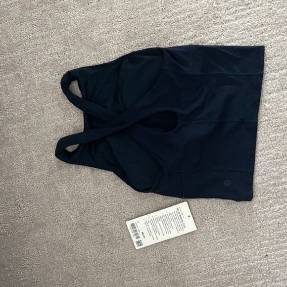 Lululemon Key to Balance Tank Top High Neck Crisscross Back Active Navy Size 2 - Picture 6 of 8
